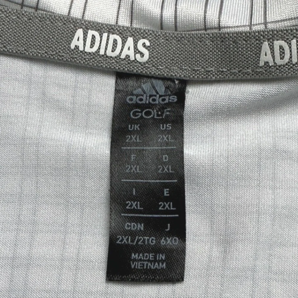 Adidas Golf Polo Shirt Mens 2XL White Grey PreLoved